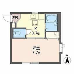 ステラ2 1Kの間取図画像