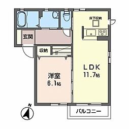 ブランシェ・上杉 1LDKの間取図画像