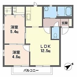 ヌーベルコート 2LDKの間取図画像