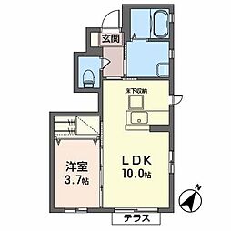 シャーメゾンラリックスクローネ 1LDKの間取図画像