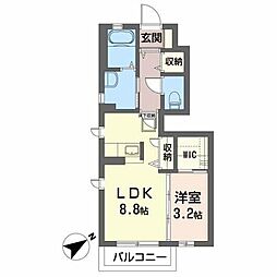 ネイビーハウス 1階1LDKの間取り