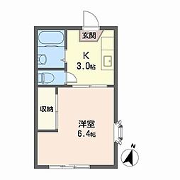 ラ・フォーレハイツ 1Kの間取図画像