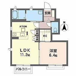 コーポラス開成5号館 1LDKの間取図画像