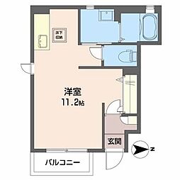 シャーメゾン・クローシュ 1階ワンルームの間取り