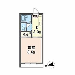 COZYALLEYB 1Kの間取図画像