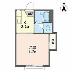 カーム・クウォーターB 1Kの間取図画像
