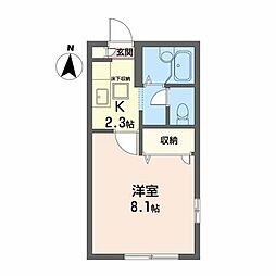 フローラル・ヴィラ 1階1Kの間取り