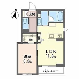 ＣｏｅｕｒＭａｉｓｏｎ内方 3階1LDKの間取り