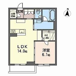 ベレオ北四番丁 3階1LDKの間取り