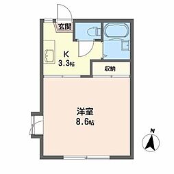 アルコット 1Kの間取図画像