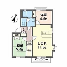 メゾンパークス6 2LDKの間取図画像