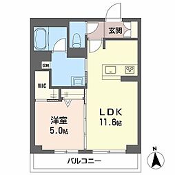 セントフルリール 1LDKの間取図画像