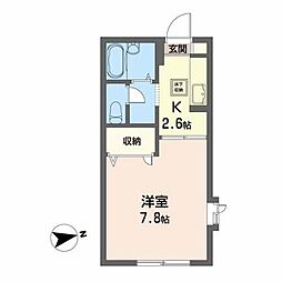 レーベンハイムＳ 1階1Kの間取り