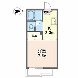 壱番館 1Kの間取図画像