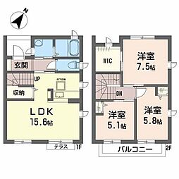 クレセント 3LDKの間取図画像