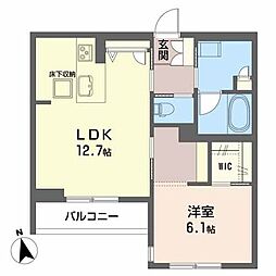 ＷＡＫＵＲＡＳ堰場 1階1LDKの間取り