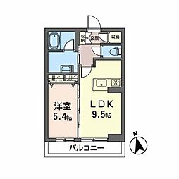 Bellet仙台 1LDKの間取図画像