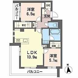 シンシア 2LDKの間取図画像