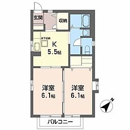 グリーンパルク 2Kの間取図画像