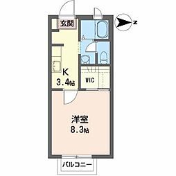 GrandeeSuzuB 1Kの間取図画像