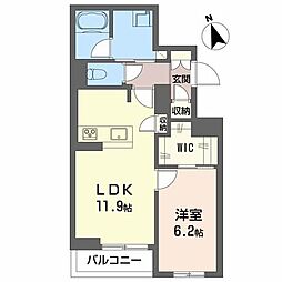 Forena 西町 1LDKの間取図画像