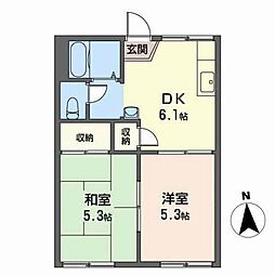 グレースT・E-2 2DKの間取図画像