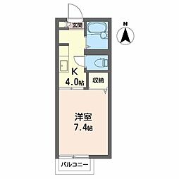SFフォード 1Kの間取図画像