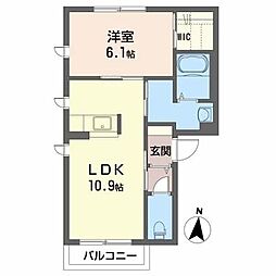 Aslan598 1LDKの間取図画像