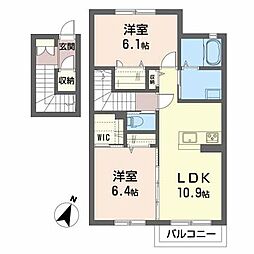 シャーメゾンラフォーレ 2LDKの間取図画像
