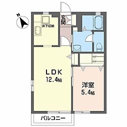 ブルグ2 1LDKの間取図画像