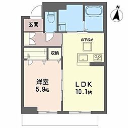 インゼルハイム 1LDKの間取図画像
