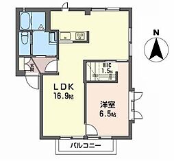 ディアコート多賀城D 1LDKの間取図画像