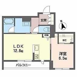 アローラ福室 101 1階1LDKの間取り