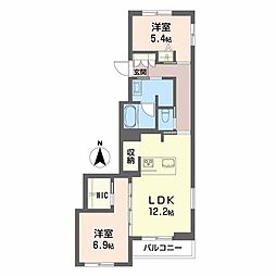 Ａｒｅｎｏａ 1階2LDKの間取り