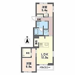 Ａｒｅｎｏａ 2階2LDKの間取り