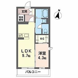 Applause 1LDKの間取図画像