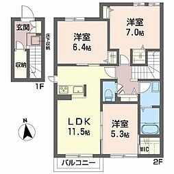 シャーメゾン錦B 3LDKの間取図画像