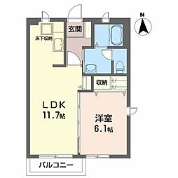 シャーメゾン・葵 1階1LDKの間取り