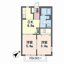 グランドゥールレーブ 2Kの間取図画像