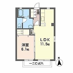 DISCUSF-1 1LDKの間取図画像
