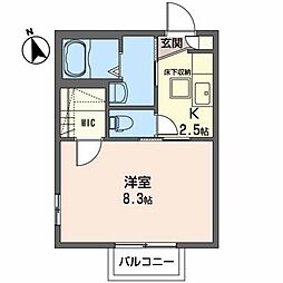 サンシャイン5 1Kの間取図画像