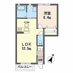 シャーメゾン城 1LDKの間取図画像