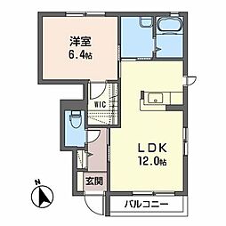 ミッテル・ザルツェンD 1LDKの間取図画像