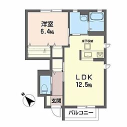 ツインフィールドA 1LDKの間取図画像