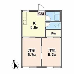 コーポ38 2Kの間取図画像