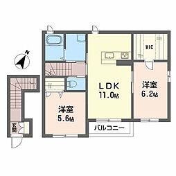 ファミールアベイ2 2LDKの間取図画像