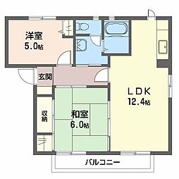 エターナルタウンH棟 2LDKの間取図画像