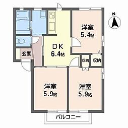 アネックスA 3DKの間取図画像