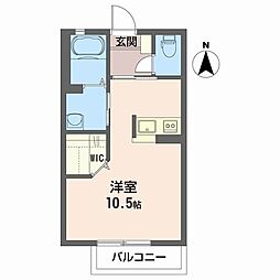 オランジュ ワンルームの間取図画像
