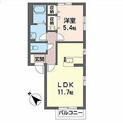 メゾン・ブリエ 1LDKの間取図画像